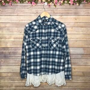 Urban Outfitters BDG Lace Petticoat Flannel Shirt